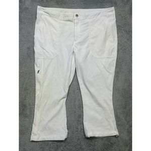 Columbia Capri Pants Women 16 White Omni-Shield Sun Protection Nylon Stretch 22"
